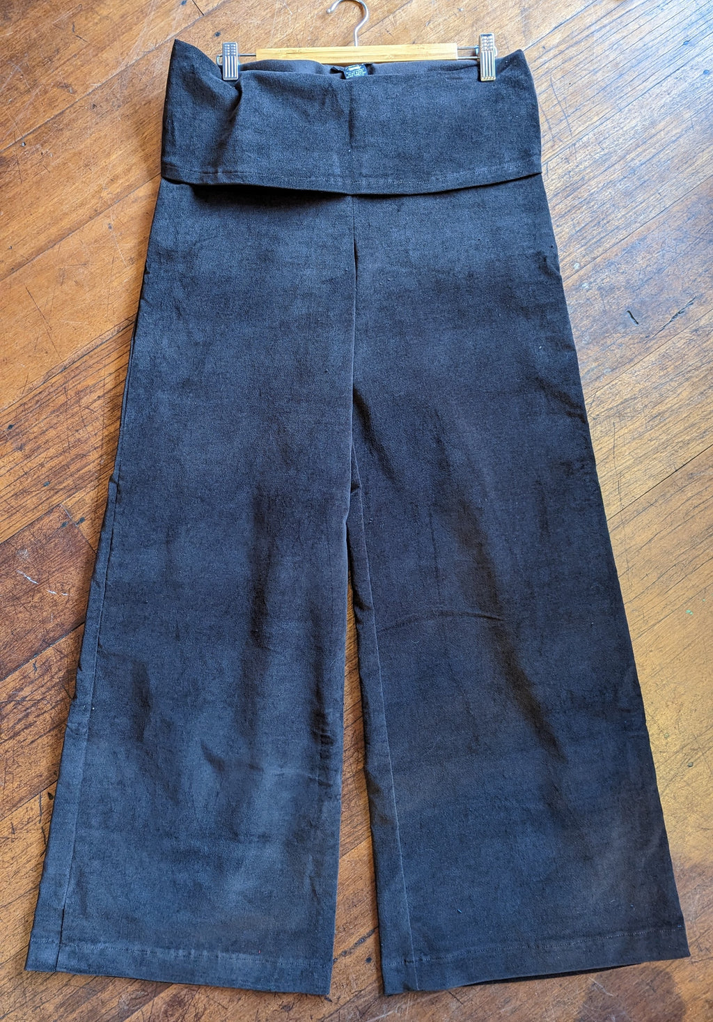 MiM Melbourne Brown Stretch Velvet Fold-over Pants
