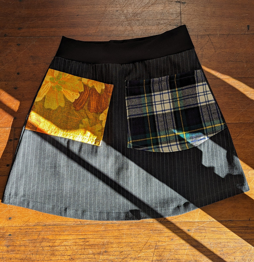 MiM Melbourne Pinstripe Skirt w Vintage Pockets
