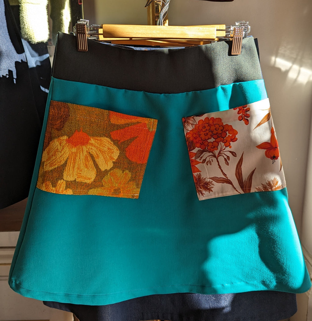 MiM Melbourne Teal Vintage Pocket Skirt