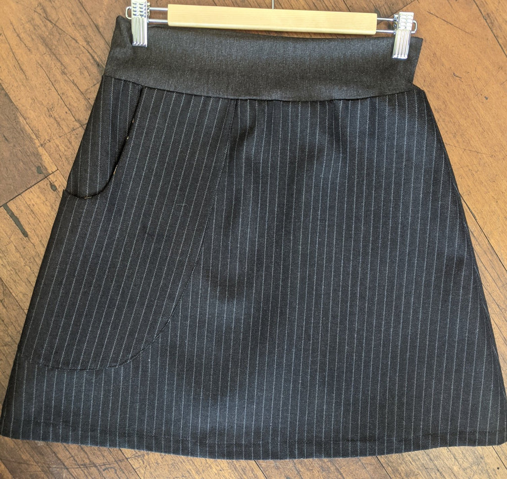 MiM Pinstripe Denim Pocket Skirt