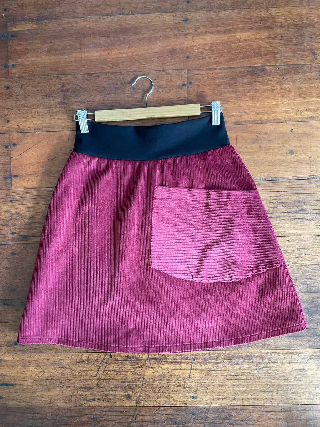 MiM Melbourne Burgundy Cord Pocket Skirt