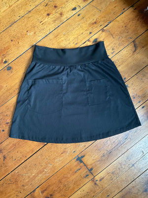 MiM Black Pinstripe Cotton Pocket Skirt